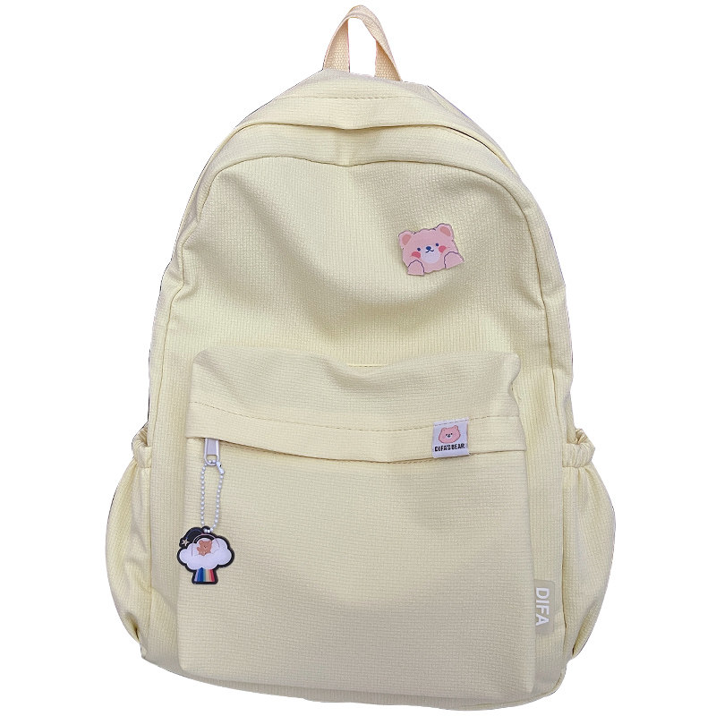 JAPANESE SMALL FRESH SCHOOLBAG FEMALE KOREAN VERSION CUTE MILKY YELLOW BACKPACK FOR JUNIOR HIGH SCHOOL STUDENTS AND LARGE CAPACITY BACKPACK FOR HIGH SCHOOL STUDENTS