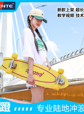 普恩特陆地冲浪板 成人儿童男女生初学者大鱼滑板 免蹬地陆冲长板