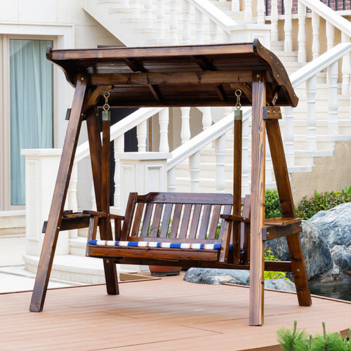 防腐木家用吊床双人庭院户外秋千