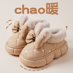 32码33特小码女鞋31加绒保暖棉鞋冬季2025新款包跟外穿厚底防水滑