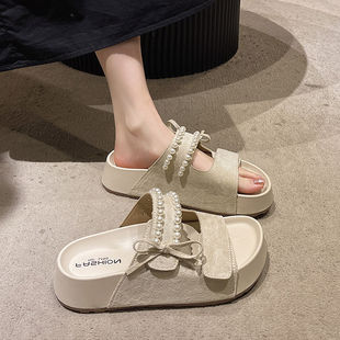 小码凉鞋女34码33厚底小个子增高拖鞋女夏季外穿2025新款勃肯女鞋