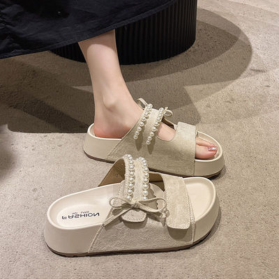 小码凉鞋女34码33厚底小个子增高拖鞋女夏季外穿2025新款勃肯女鞋