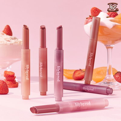 现货 10月新品韩国Lilybyred Milky Blur哑光按压唇膏6色唇颊两用