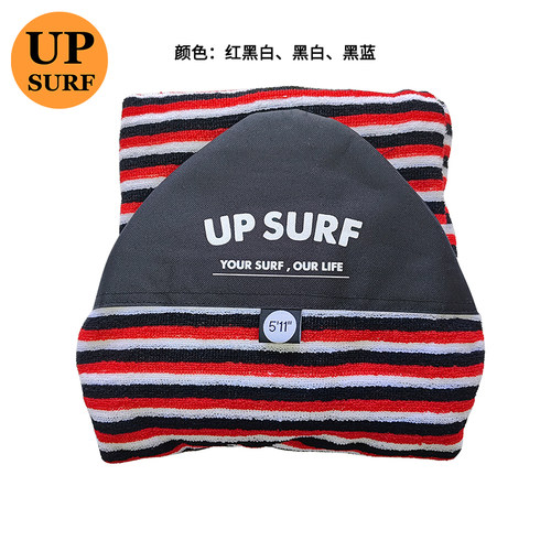 UPSURF冲浪板圆头板袜红黑白条纹