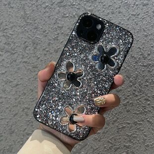 10少女风9 20se 高级感黑色花朵华为畅享60pro手机壳50plus 30e