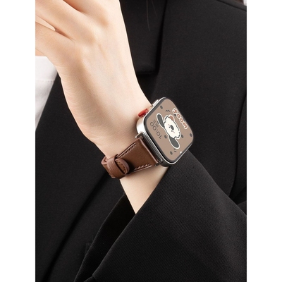 适用华为FIT4手表带fit4Pro小蛮腰真皮女款watchfit3秋冬皮质表带