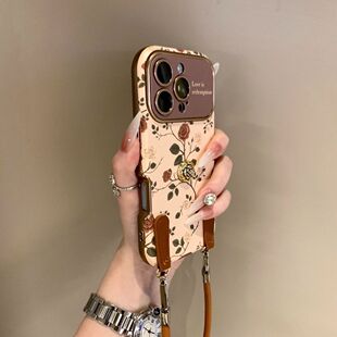 立体山茶花苹果17大视窗手机壳iPhone16promax轻奢15全包14软壳13