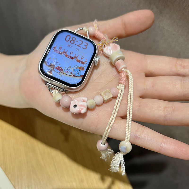 适用vivo watch gt手表带陶瓷串珠IQOO GT女款watch5/3小象手表链