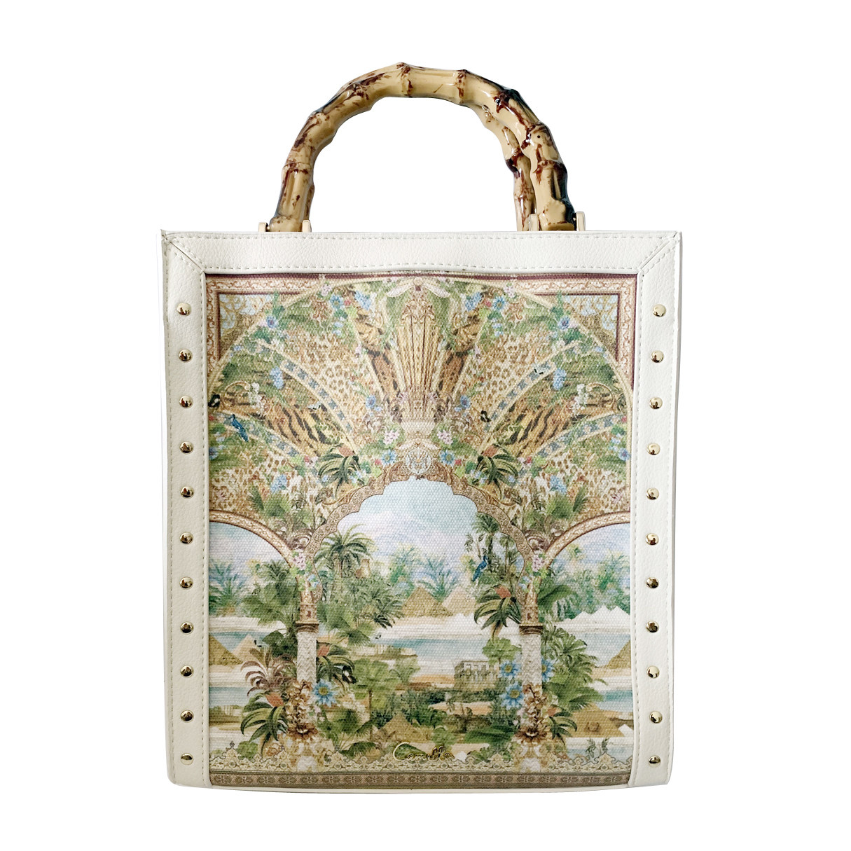 高端帆布托特包包女包无肩带手挽袋手袋数码印花大容量通勤包特价