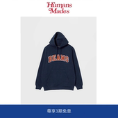 Mades Humans 日系户外复古毛毡刺绣LOGO卫衣纯棉宽松连帽男女