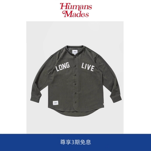 LEAGUE COTTON. 棒球衬衫 Mades FLANNEL长袖 无领 Humans