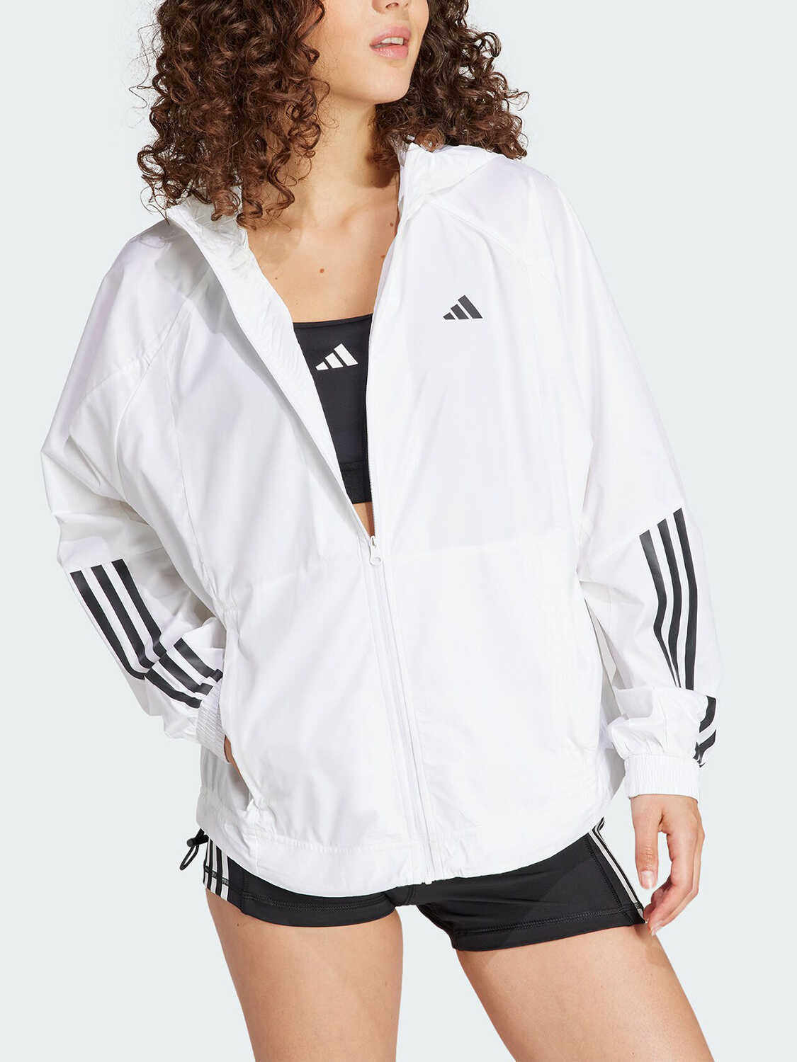 IS8042健身连帽夹克Adidas女士