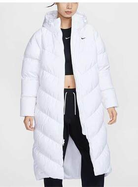 耐克女装舒适保暖长款连帽羽绒服