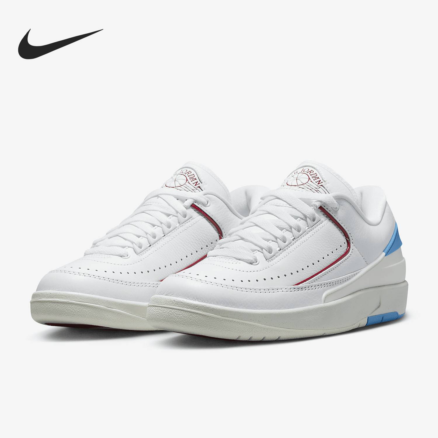 耐克Air Jordan 2 LOW AJ2女子低帮白蓝红运动篮球鞋 DX4401-164