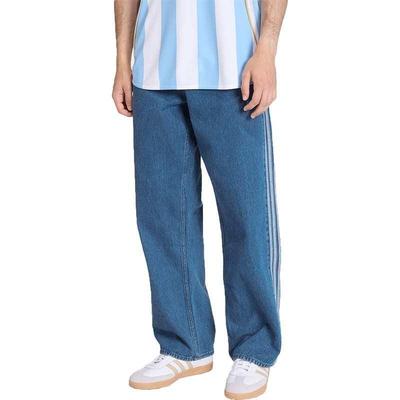 阿迪三叶草男款宽松牛仔运动裤