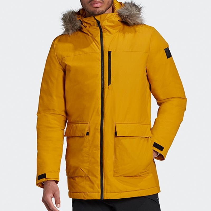 Adidas/阿迪达斯男装户外防风保暖运动棉服连帽休闲外套 GK3551-封面