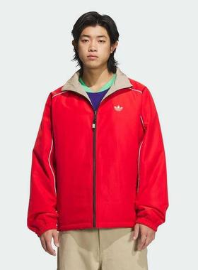 adidas三叶草男装 双面穿时尚运动宽松休闲立领棉服KA0822 KS5955