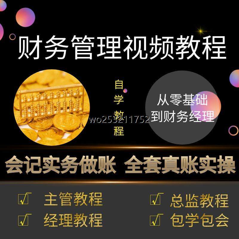 财务管理视频教程财务主管经理总监出纳会计专员税务实务培训网课