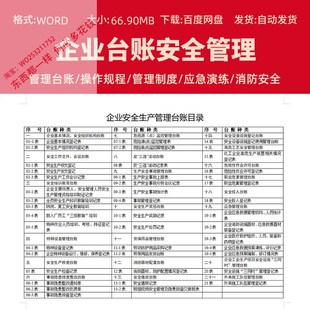 安全生产管理台账工厂安监检查制度记录责任书企业标准化资料模板