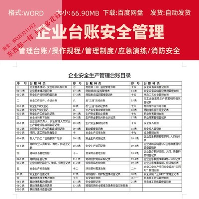 安全生产管理台账工厂安监检查制度记录责任书企业标准化资料模板