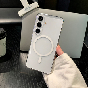 s24高级感s23全包外后壳 s24ultra硬壳Samsung BOORCA适用于三星s24手机壳冰晶GalaxyS24 十透明磁吸三星s23