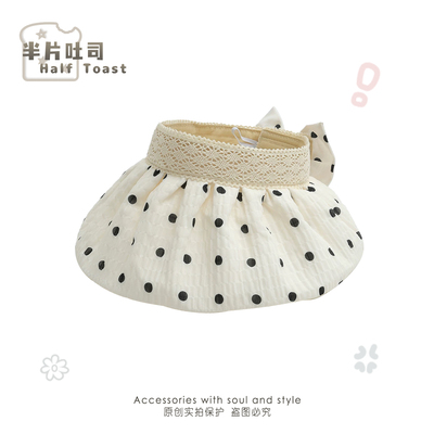 2026韩系波点蝴蝶结遮阳帽骑行