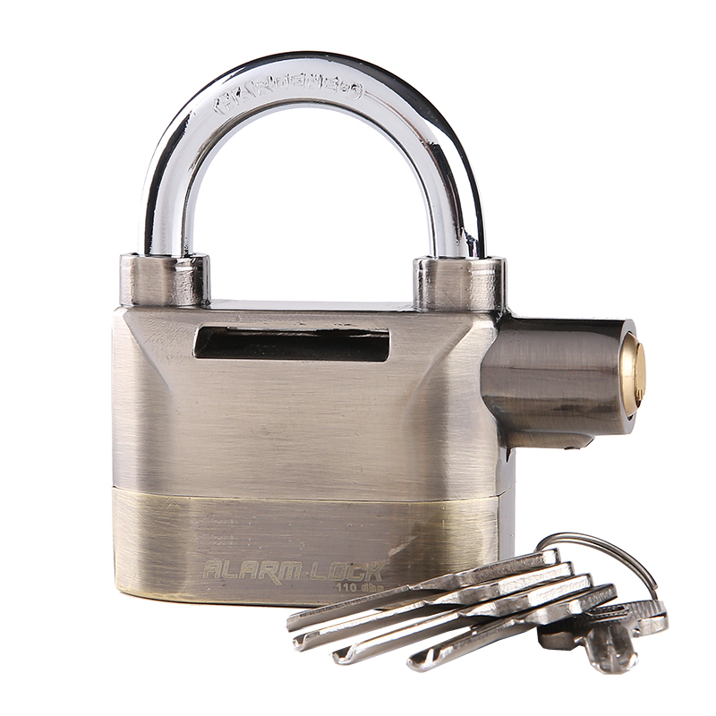 包邮报警挂锁自行山地车碟刹锁仓库门锁宿舍锁防水防锈U型防盗