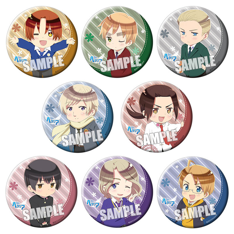 黑塔利亚Axis Powers徽章 意呆利Q版人物周边动漫铁底胸章吧唧B