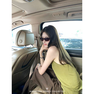 银币纽扣挂脖女夏季 极简全天丝凉感 大都会美术馆 WANANTONG