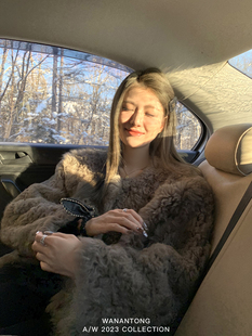 进口西班牙托斯卡纳皮草外套女冬季 WANANTONG 北欧老钱feu