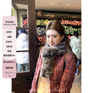 WANANTONG 非常推荐 独家美丽!全员要留的獭兔头毛皮草围巾女冬季