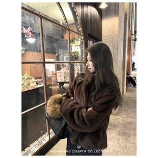 WANANTONG 流光新贵 美丽好穿版! 加厚环保金貂绒毛毛外套女冬季