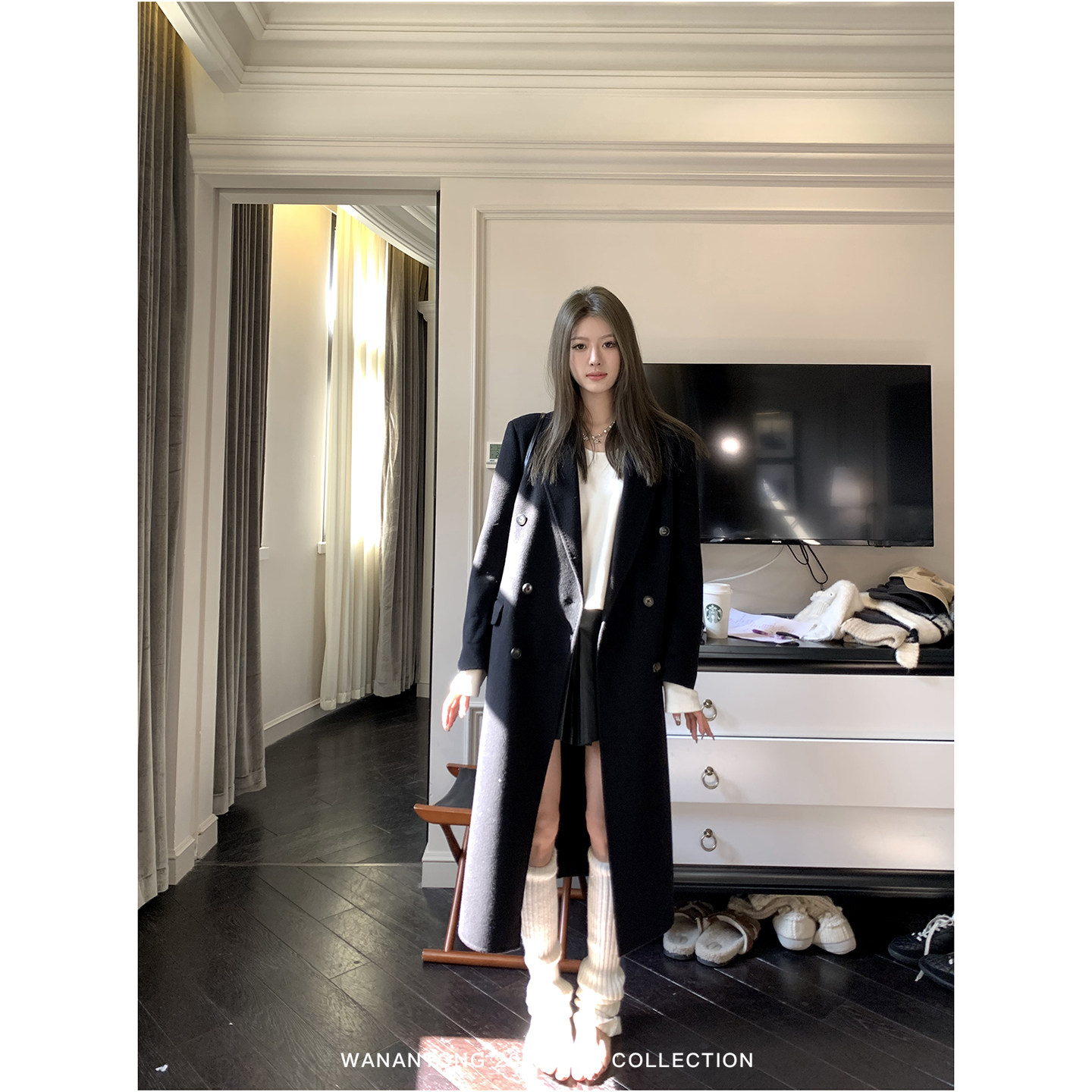 WANANTONG 返场新色 杨树林私藏! 拱针工艺正肩双面呢大衣女冬季,女装/女士精品,毛呢外套,淘宝优惠券,粉丝福利购,淘宝优惠卷