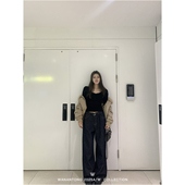 WANANTONG 女 直筒长裤 童氏出品腔调牛牛 自带腰带Row系牛仔裤