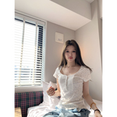 大圆领印花短袖 WANANTONG 上衣女夏 松弛feel 小衫 礼物小熊 美式