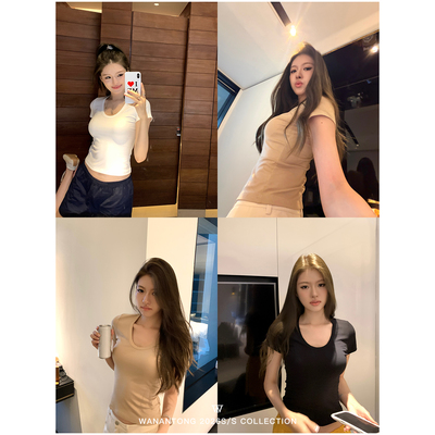WANANTONG【随心穿 手工剪边圆角领小T  高弹小蛮腰 】4/10 10:00