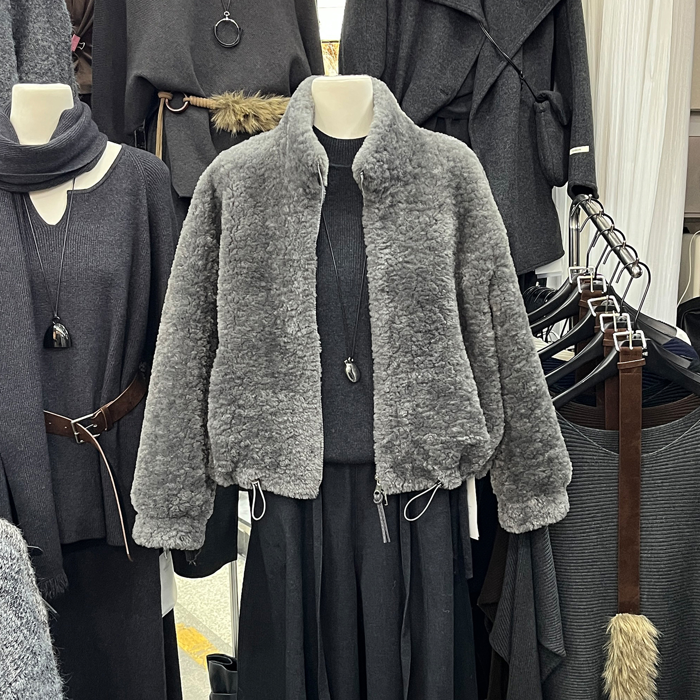毛绒绒皮草外套女加厚羊羔毛大衣