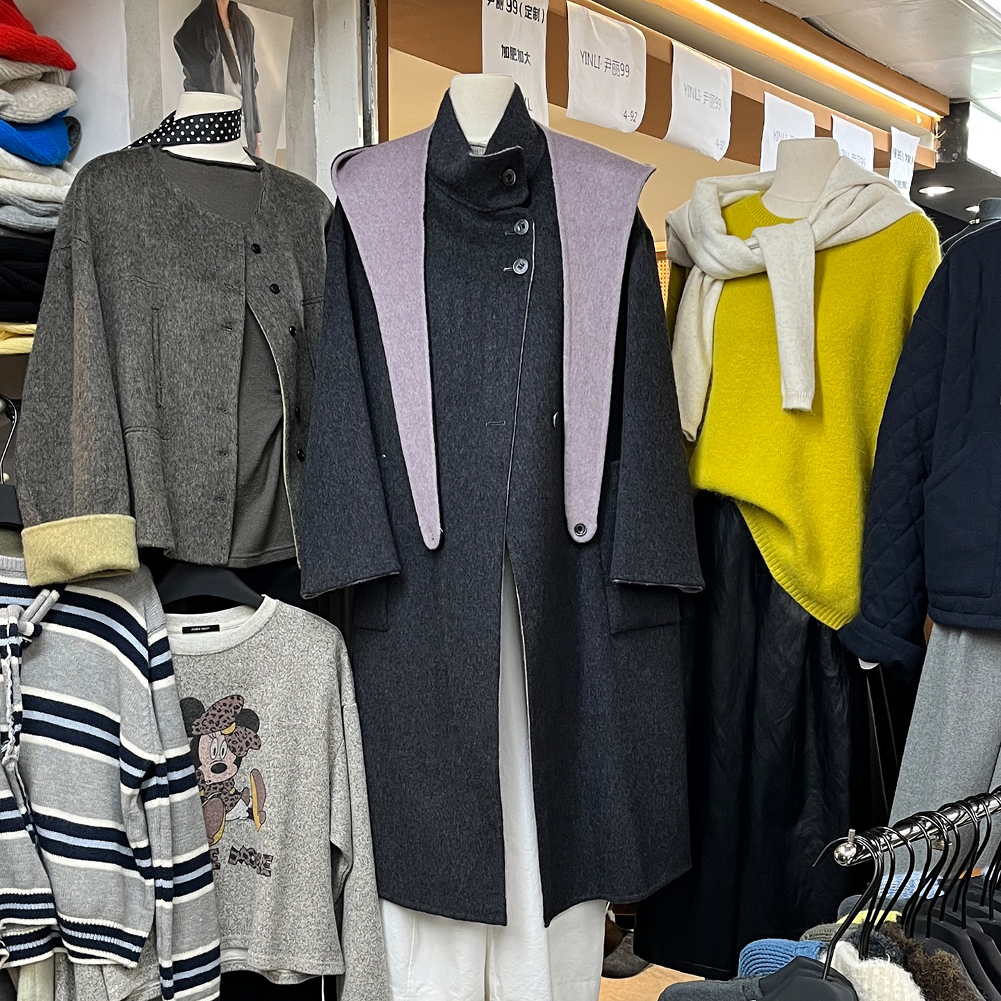 宽松中长款羊绒大衣毛呢外套女