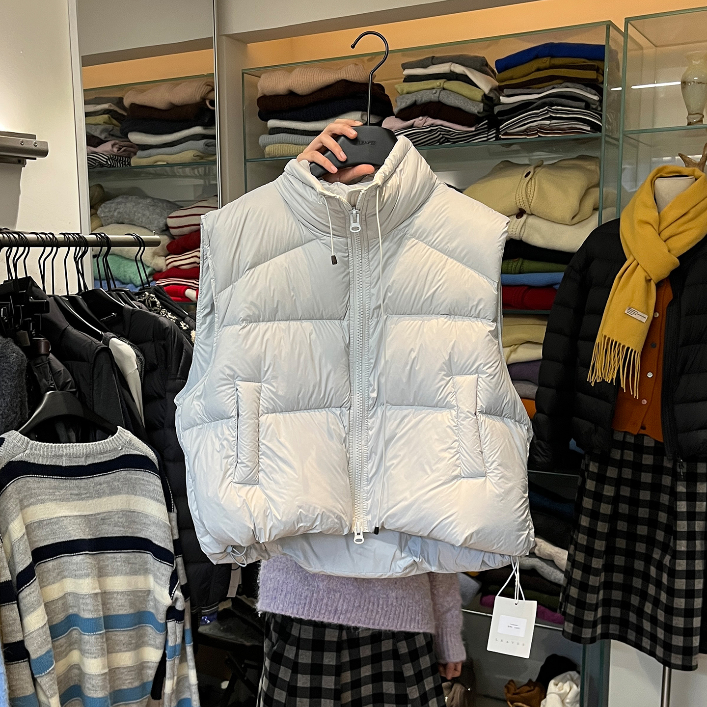 短款保暖立领羽绒服马甲外套女