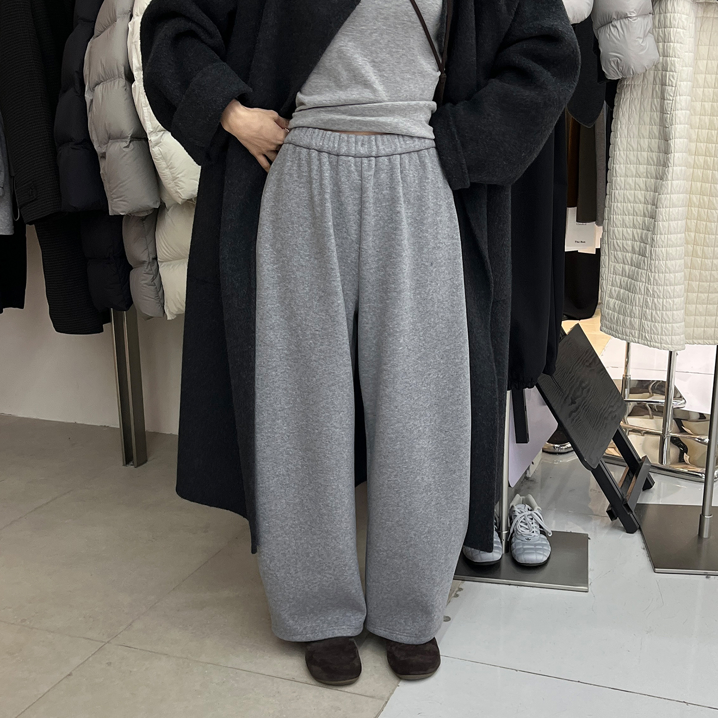 阔腿弯刀裤加绒休闲卫裤女