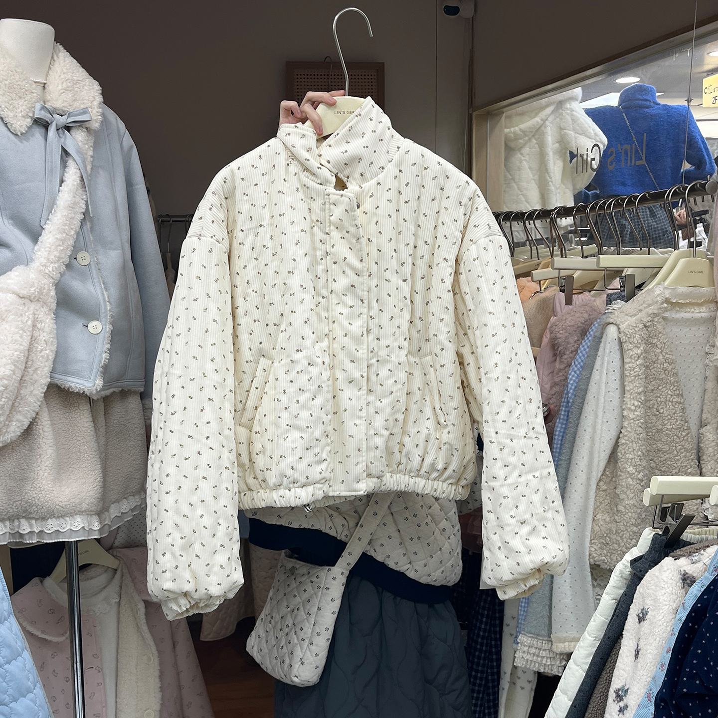 加厚灯芯绒棉服女加厚保暖外套冬