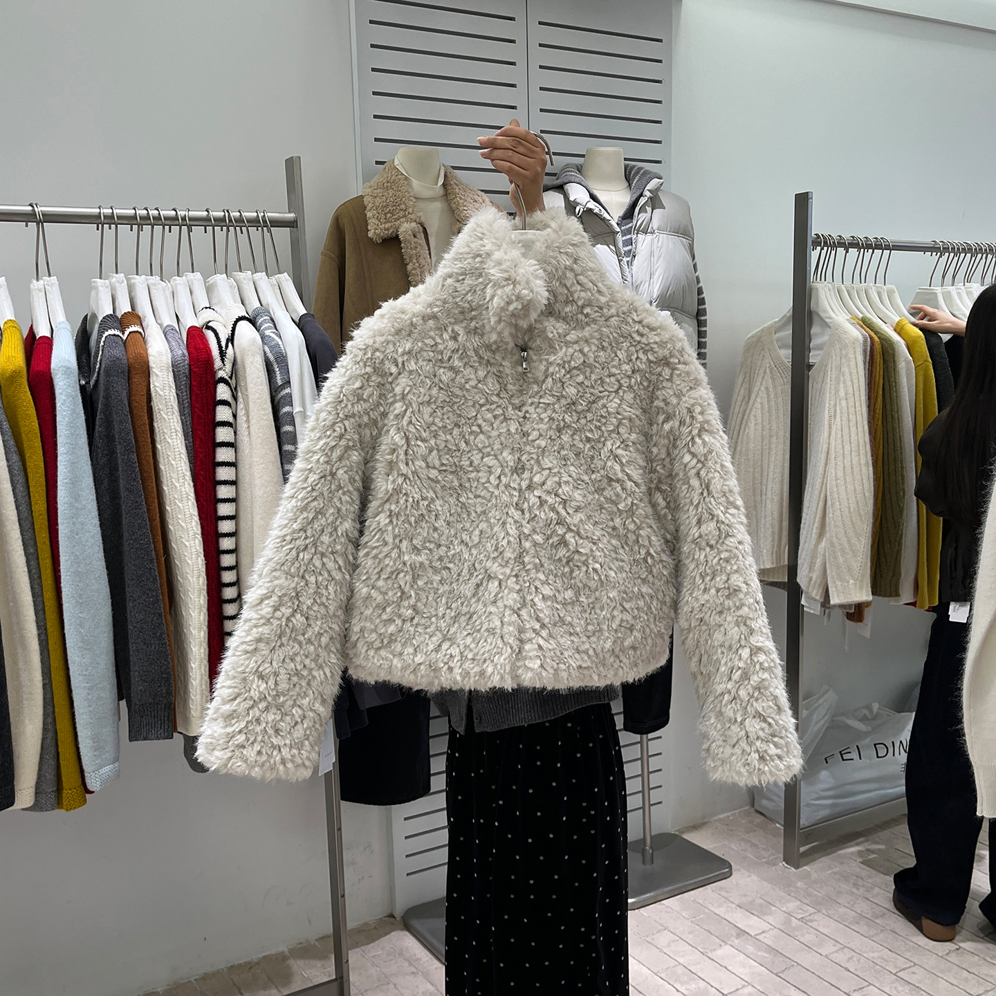 羊羔毛立领短款毛茸茸外套女