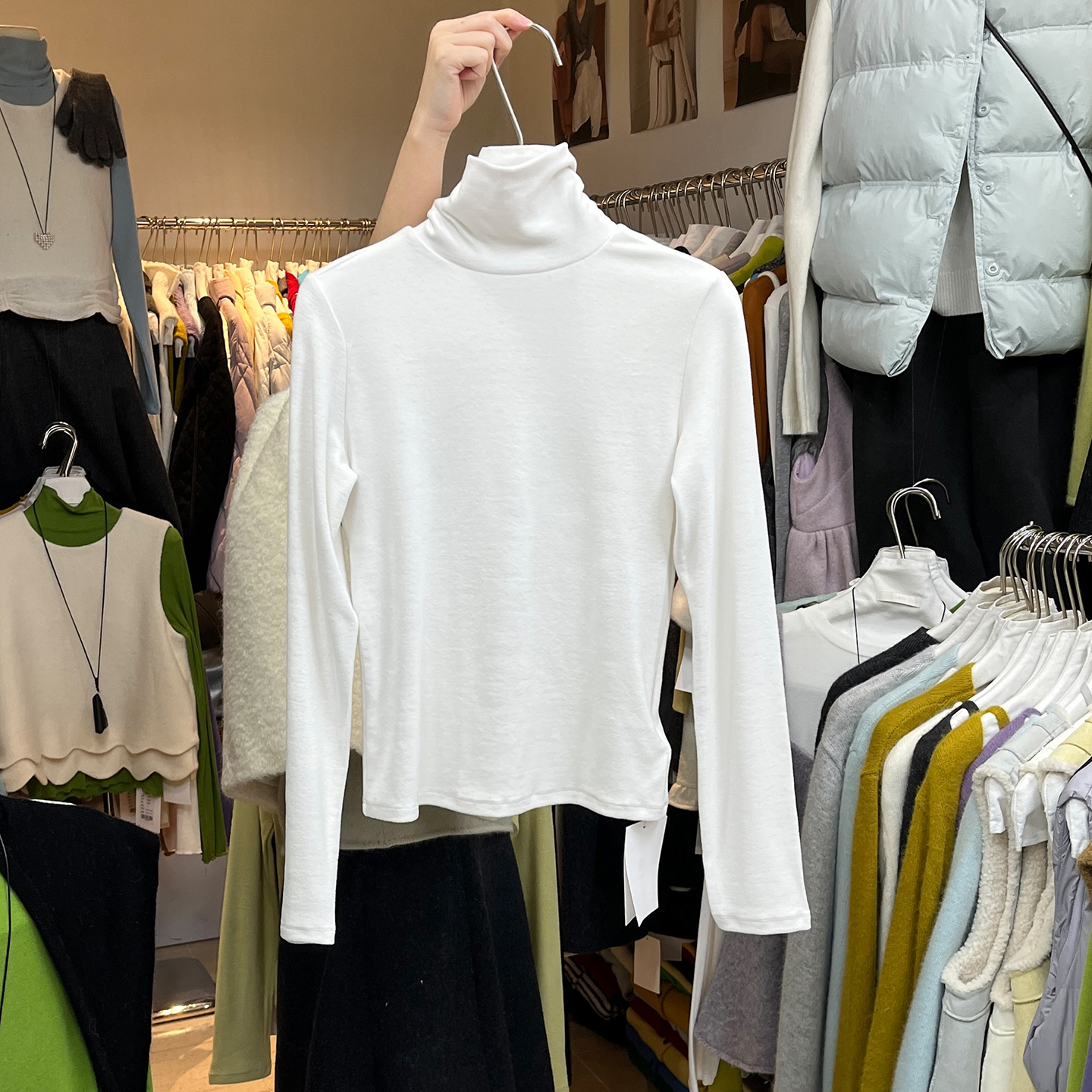 高领长袖T恤女秋冬宽松内搭上衣