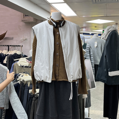 工装风马甲外套宽松无袖棉衣坎肩