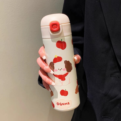 GNMK保温杯304不锈钢水杯学生喝水壶上学专用吸管儿童水杯冬季