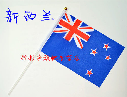 8号新西兰New Zealand小国旗 手摇旗手挥小旗导游旗1234567号大旗