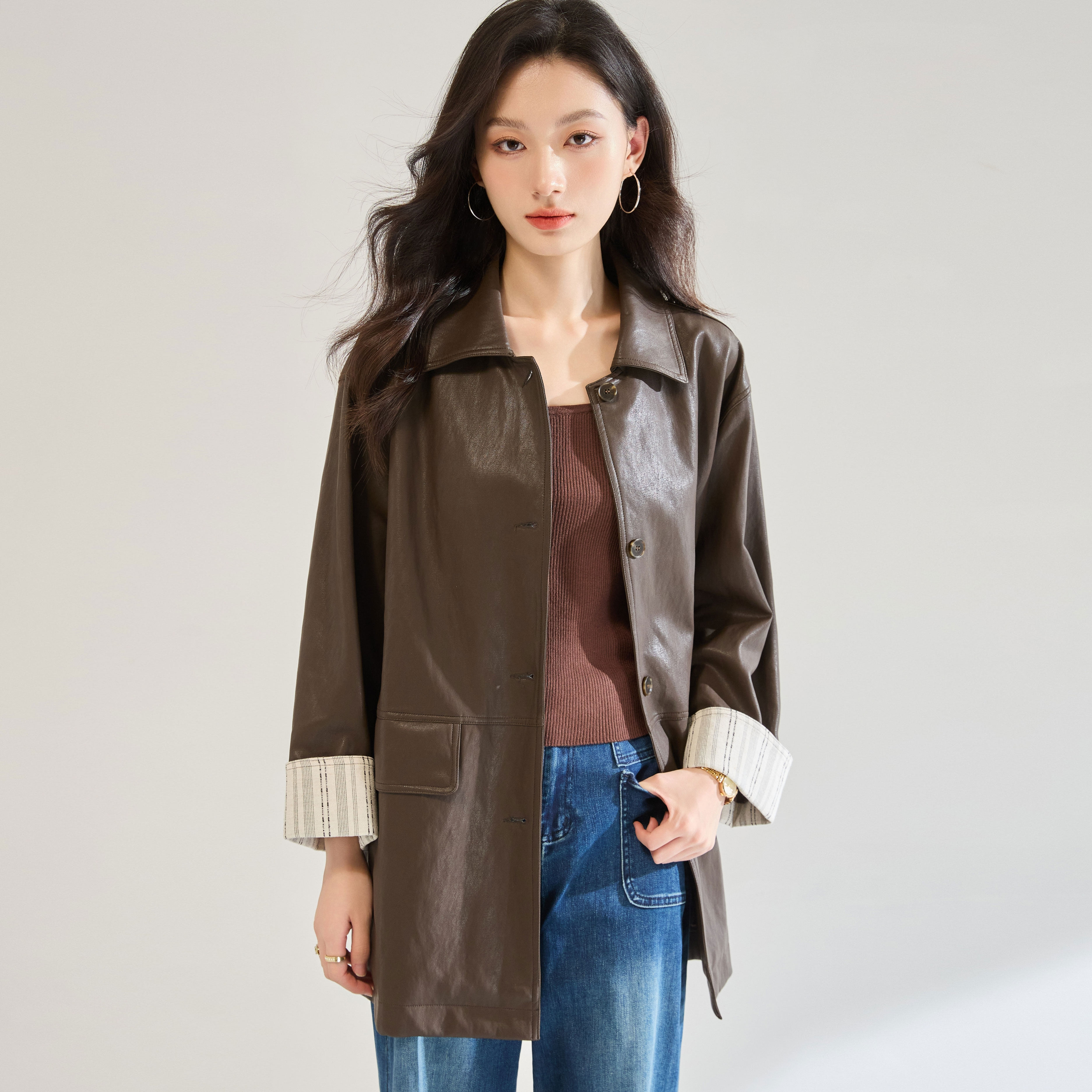 皮衣外套女短款PU春秋高级感小个子休闲百搭夹克中长款风衣上衣