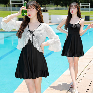 泳装 大码 微胖女孩裙式 胖mm遮肚学生保守罩衫 泳衣女高级感2025新款