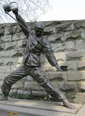 茶文化玻璃钢人物景观小品定制