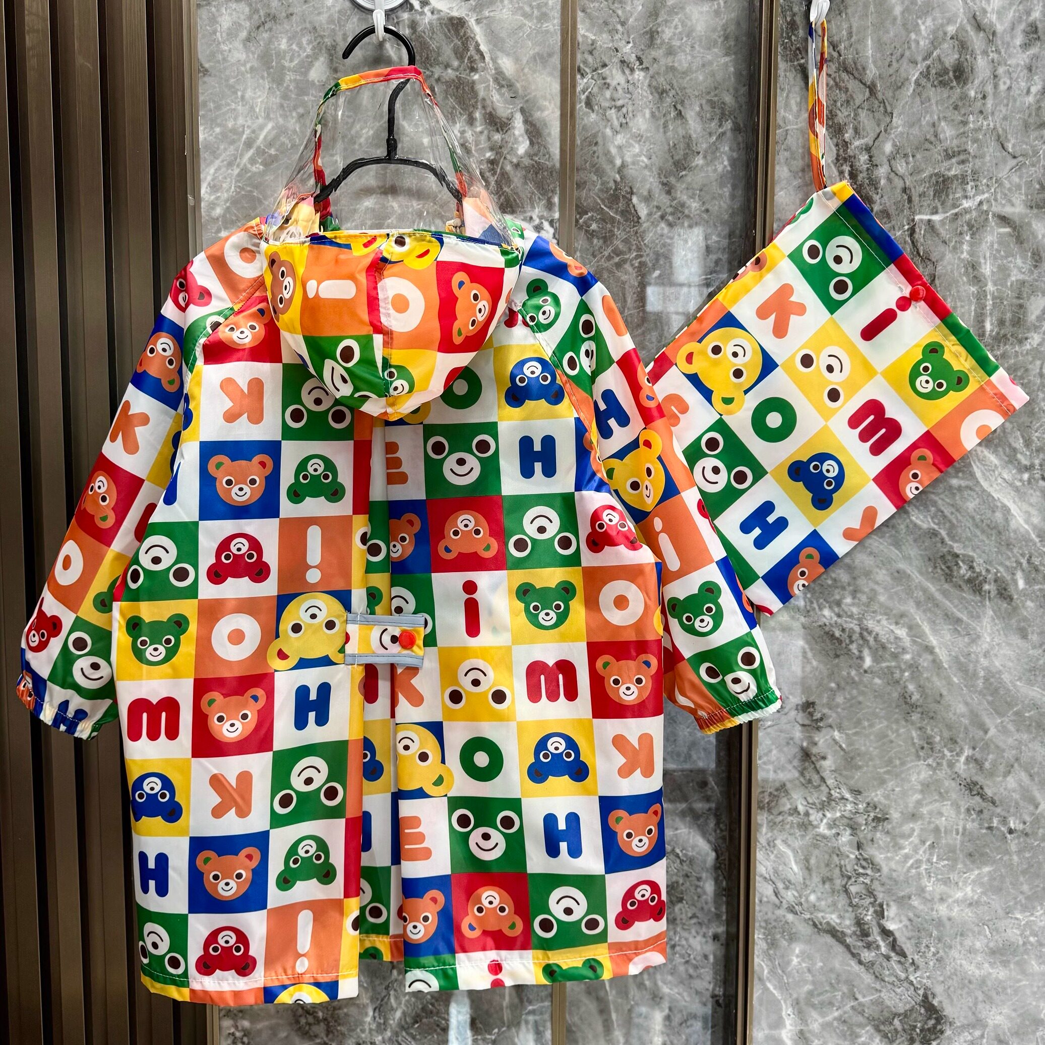 幼儿园小熊书包位轻薄防雨雨衣